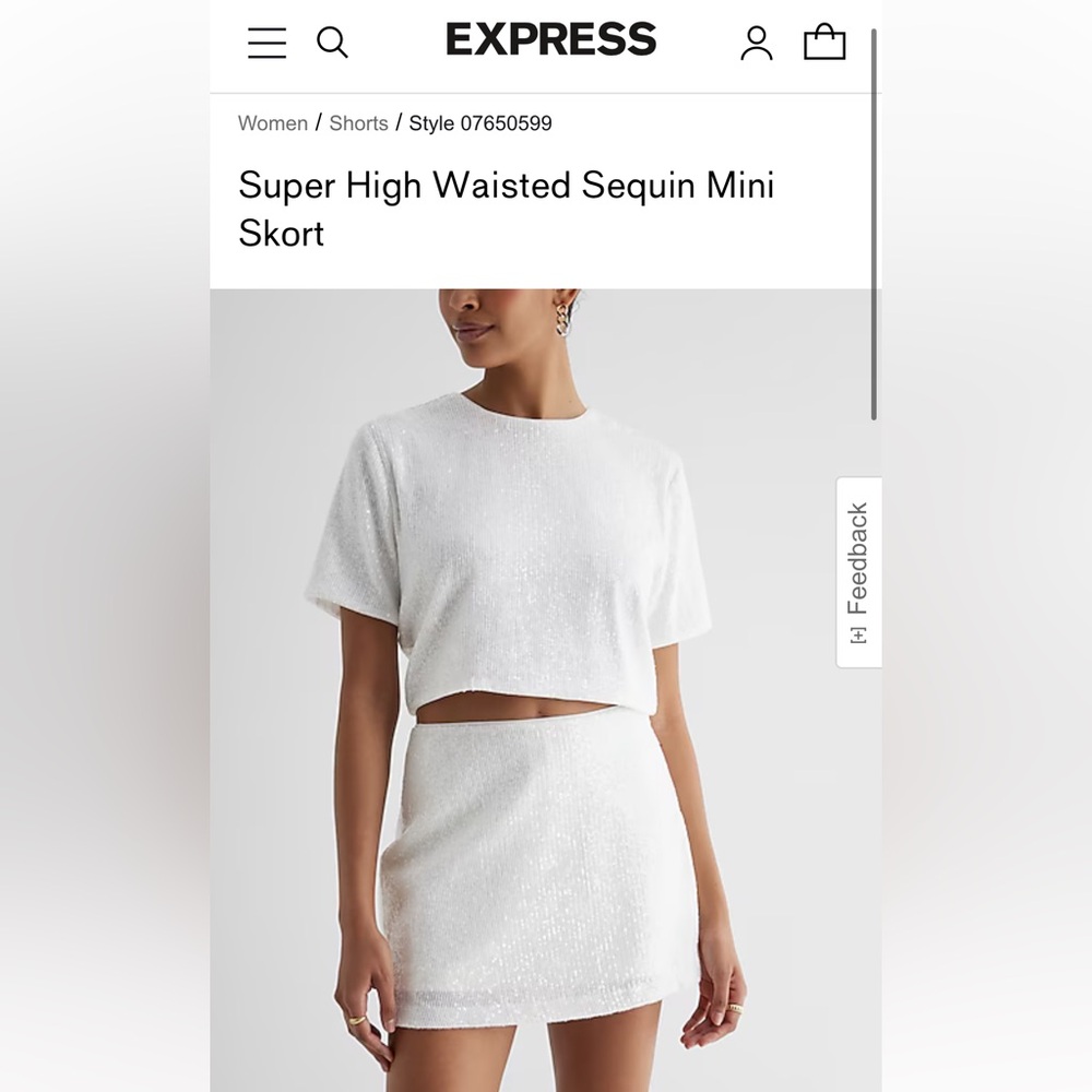 Express sequin skort NWT